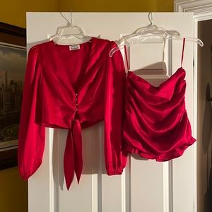 Runaway the Label Red top and skirt set